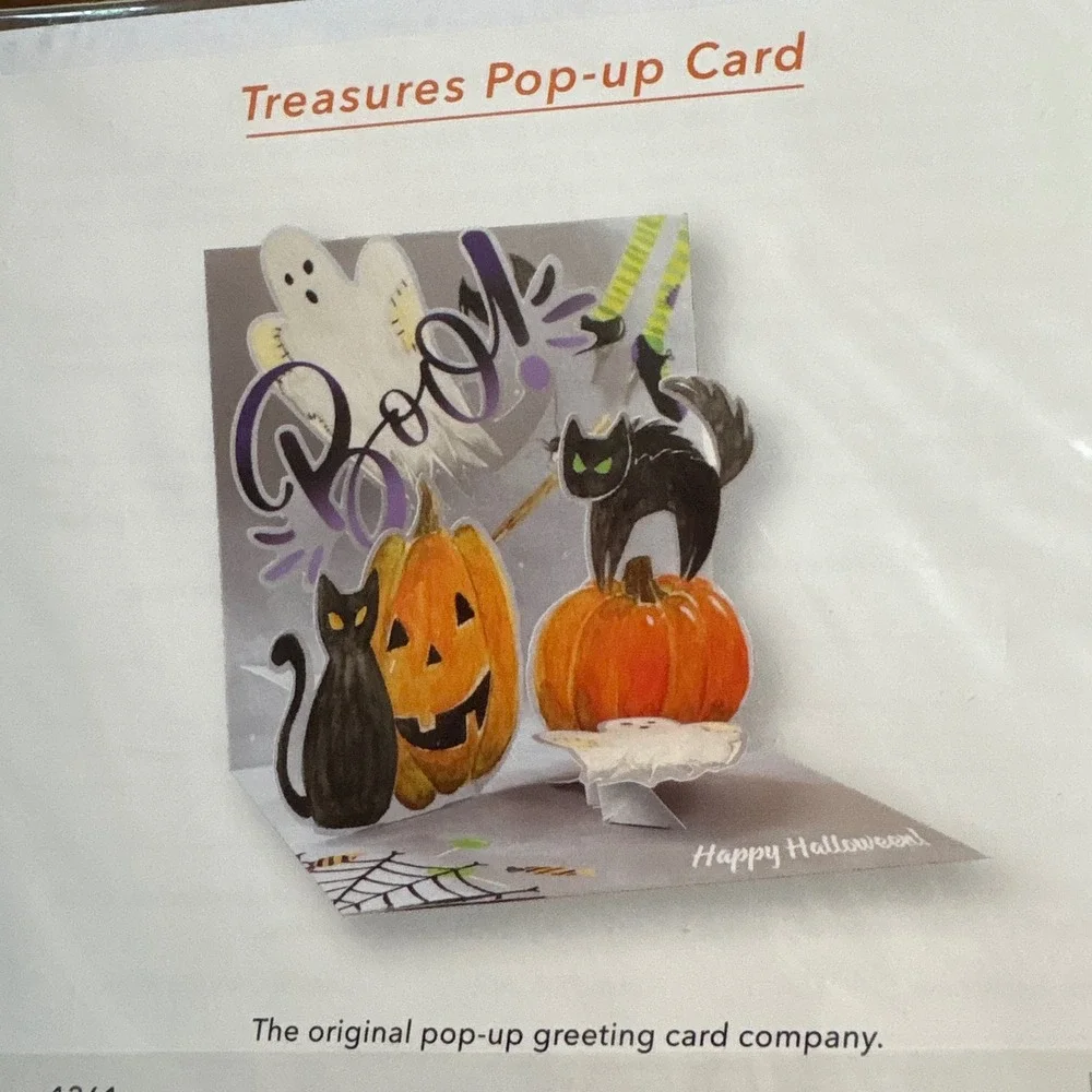 2 Halloween Pop Up Cards Pumpkin‎ Ghost Fall Cards Black Cat Jack-o'-lantern